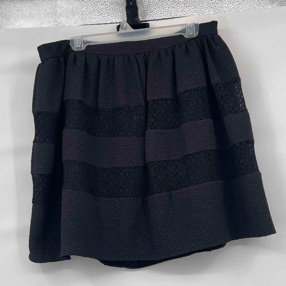 Xhilaration NWT black pucker lace short skater circle skirt